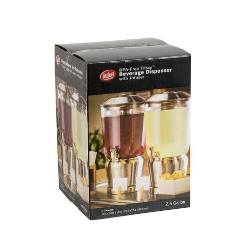 TableCraft Products 75 Beverage Dispenser, 2.5 Gallon Non-Insulated Stainless Steel Base