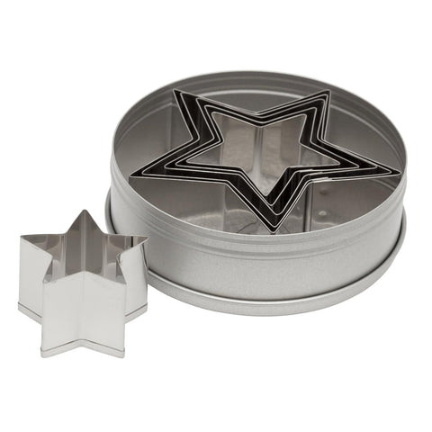 Ateco 7805 Plain Edge Star Cookie Cutter Set, 6 Piece