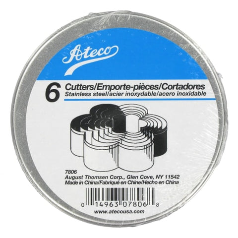 Ateco 7806 Plain Edge Daisy Cookie Cutter Set, 6-Piece Stainless Steel