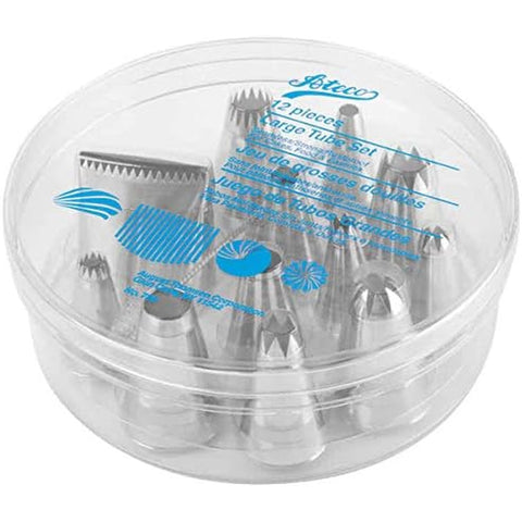 Ateco 786 12-Piece Large Stainless Steel Piping Tip Decorating Set