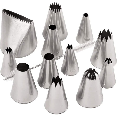 Ateco 786 12-Piece Large Stainless Steel Piping Tip Decorating Set