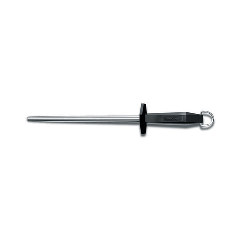 Victorinox 7.8991.5 10" Round Polished Honing Steel with Black Handle