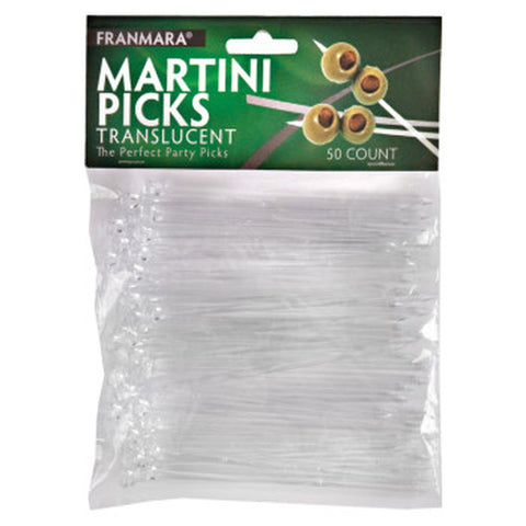 Franmara 7937-PC Translucent Martini Picks, 50 Count
