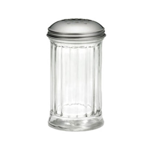 Tablecraft Products 800 Fluted Glass Cheese and Spice Shaker with Stainless Steel Top
