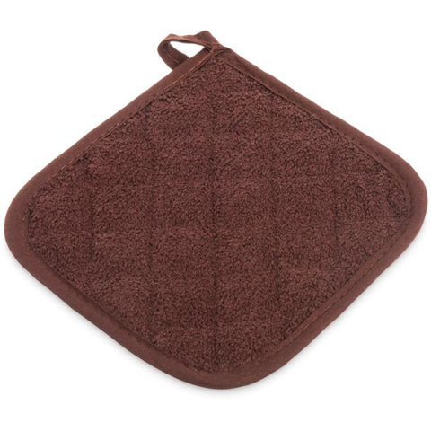 San Jamar 802TPH Terry Cloth Pot Holder 8" x 8" Brown