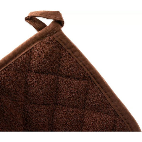 San Jamar 802TPH Terry Cloth Pot Holder 8" x 8" Brown