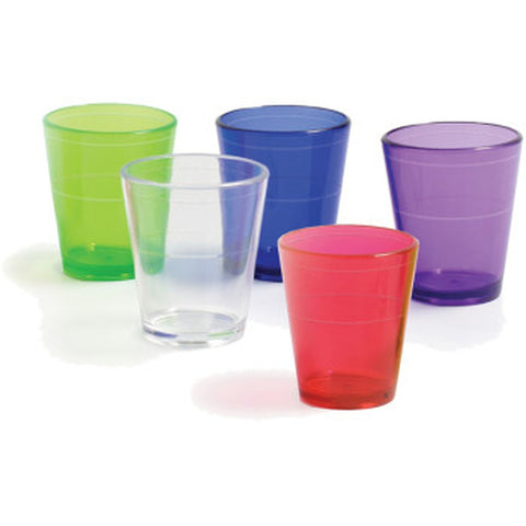 Franmara 8038-BU Acrylic Shot Glass 2 oz. with Lines - Translucent Blue