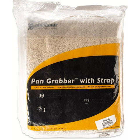 San Jamar 803PG Pan Grabber with Wrist Strap - White Terry Cloth, 9-1/2" x 11"