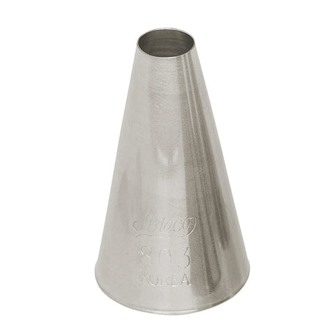 Ateco 803 Plain Pastry Tip - 5/16" Round Opening, Seamless Stainless Steel