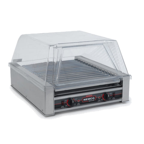 Nemco 8045N 45 Hot Dog Roller Grill - Narrow, 16 Chrome Rollers, 120V
