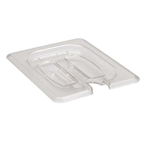 Cambro 80CWCHN135 Camwear 1/8 Size Notched Polycarbonate Food Pan Cover with Handle, Clear