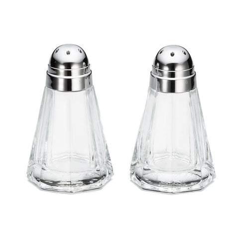 TableCraft Products 80S&P-2 1.5 oz. Glass Paneled Salt or Pepper Shaker with Chrome Plated Top