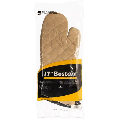 San Jamar 811TG17 Bestan 17" Tan Conventional Oven Mitt