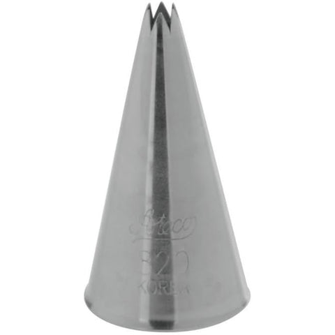 Ateco 820 Open Star Pastry Tip - .16" Opening Diameter, Stainless Steel