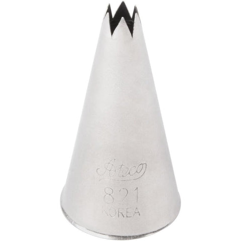 Ateco 821 Open Star Pastry Tip - 0.19" Opening Diameter - Stainless Steel