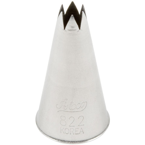 Ateco 822 Open Star Pastry Tip - Stainless Steel, 0.25" Opening Diameter