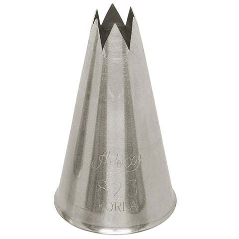 Ateco 823 Open Star Pastry Tip, Stainless Steel, 5/16" Opening Diameter