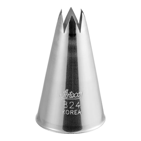 Ateco 824 Open Star Piping Tip - Stainless Steel Pastry Tube