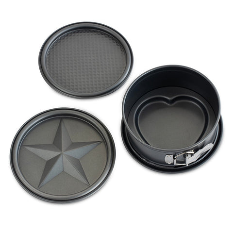 Nordic Ware 51870M 7" Decorative Springform Pan with Embossed Discs, 4-Piece Set