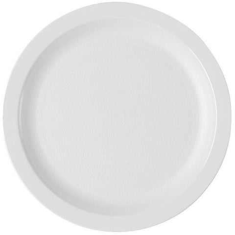 Cambro 825CWNR148 Camwear 8 1/4" White Polycarbonate Narrow Rim Plate