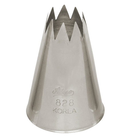 Ateco 828 Open Star Pastry Tip - 0.63" Opening Diameter, Stainless Steel