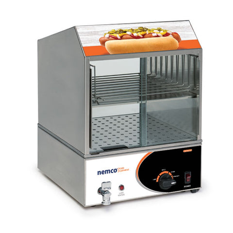Nemco 8300 Countertop Hot Dog Steamer, 150 Hot Dog & 30 Bun Capacity