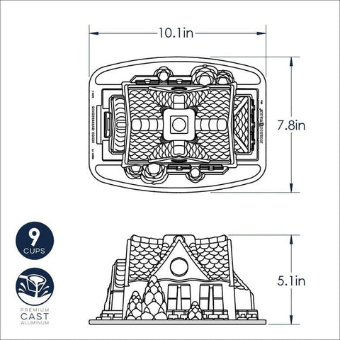 Nordic Ware 83948 Gingerbread House Bundt Pan