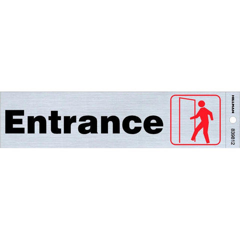 Hillman 839812 2x8-Inch Entrance Self-Adhesive Mylar Sign