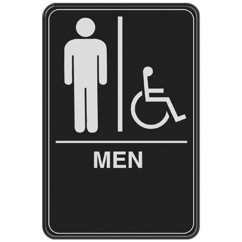 Hillman 844148 6 in. x 9 in. ADA Men's Handicap Accessible Restroom Sign with Braille