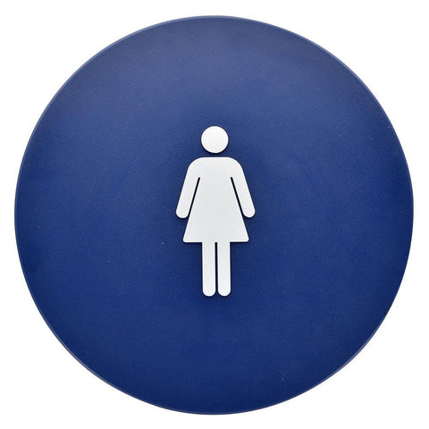 Hillman 844605 12 in. x 12 in. Blue Circle ADA Braille Women's Restroom Sign