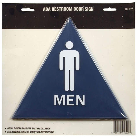 Hillman 844606 Blue Triangle ADA California Men's Restroom Door Sign