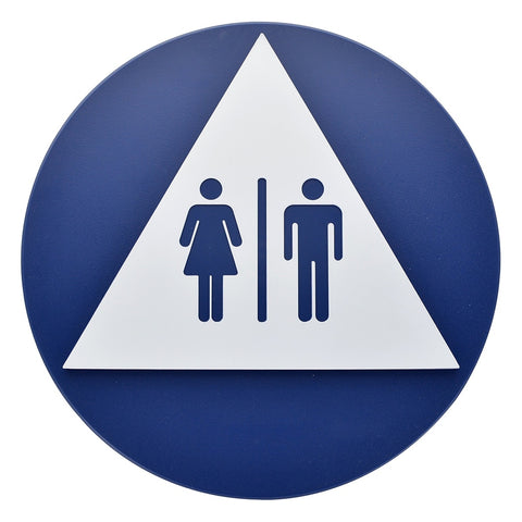 Hillman 844607 Triangle and Circle Unisex Restroom ADA Braille Sign, 12"