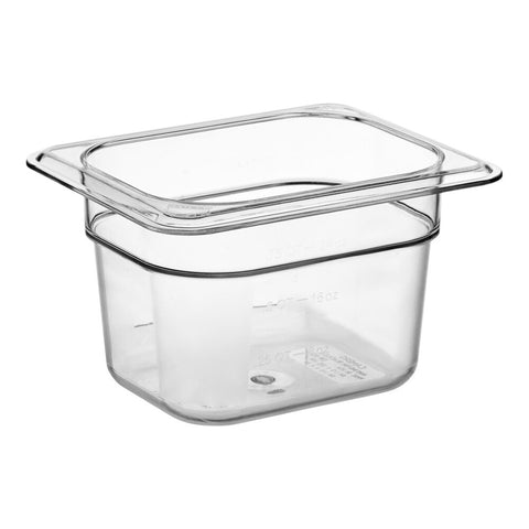 Cambro 84CW135 Camwear 1/8 Size Clear Polycarbonate Food Pan, 4" Deep