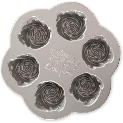Nordic Ware 85148 Rosebud Cake Pan - 6-Cavity Cast Aluminum Cakelet Pan