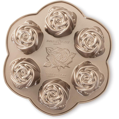 Nordic Ware 85148 Rosebud Cake Pan - 6-Cavity Cast Aluminum Cakelet Pan
