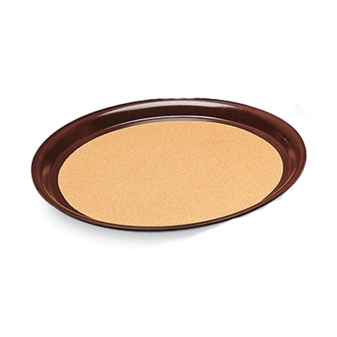Vollrath 86334 23" x 28" Oval Cork-Lined Laminated Serving Tray - Brown