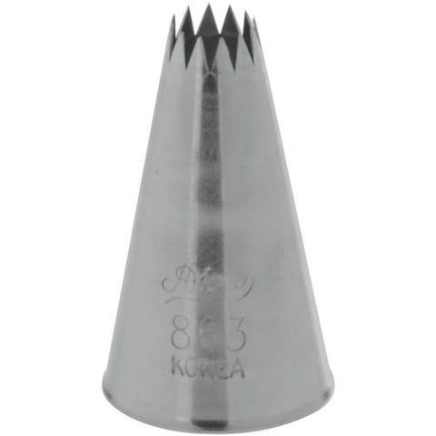 Ateco 863 French Star Pastry Tip - Stainless Steel Decorating Tube