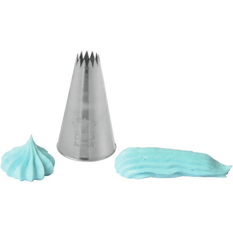 Ateco 863 French Star Pastry Tip - Stainless Steel Decorating Tube