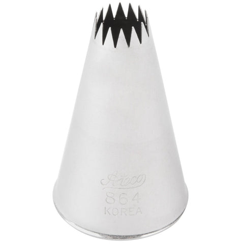 Ateco 864 French Star Piping Tip - Stainless Steel Pastry Decorating Tip