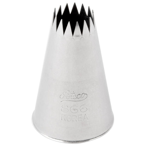 Ateco 866 French Star Piping Tip - 1/2" Opening Stainless Steel Pastry Tube