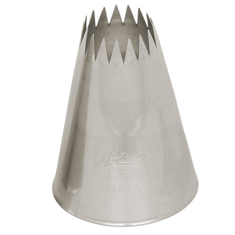Ateco 868 French Star Pastry Tip - Stainless Steel, 0.63" Opening Diameter
