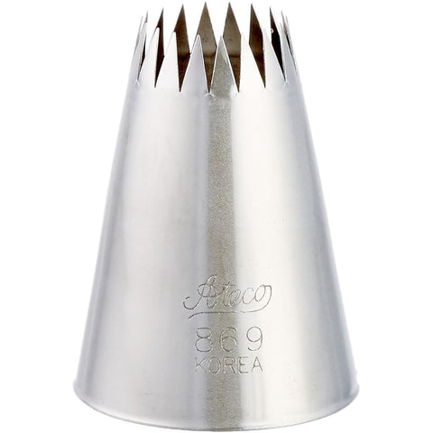 Ateco 869 French Star Pastry Tube - Size 9 Stainless Steel Piping Tip