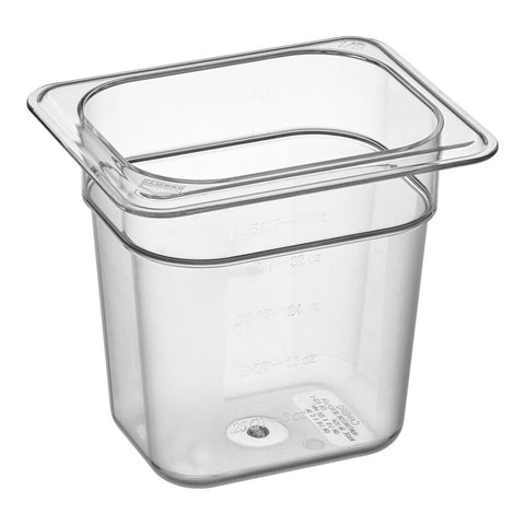 Cambro 86CW135 Camwear 1/8 Size Clear Polycarbonate Food Pan, 6" Deep