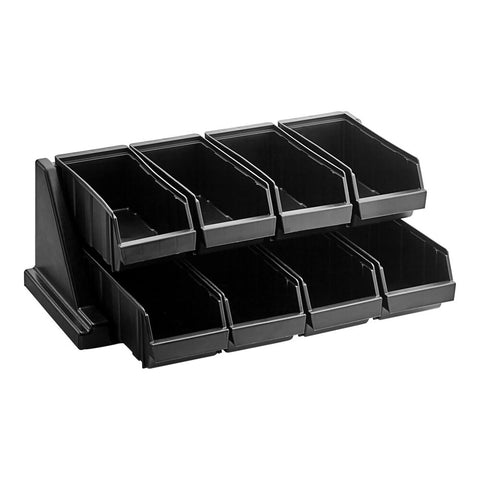 Cambro 8RS8110 Black Versa Self-Serve Condiment Bin Organizer with 8 Bins