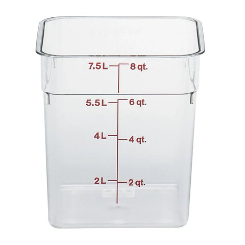 Cambro 8SFSCW135 CamSquares Classic 8 Qt Clear Square Polycarbonate Food Storage Container