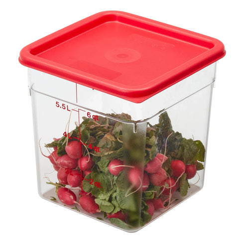 Cambro 8SFSCW135 CamSquares Classic 8 Qt Clear Square Polycarbonate Food Storage Container