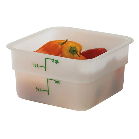 Cambro 8SFSP148 8 Qt. White Square Poly CamSquares Classic Food Storage Container