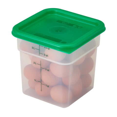 Cambro 8SFSPP190 CamSquares Classic 8 Qt. Translucent Square Polypropylene Food Storage Container
