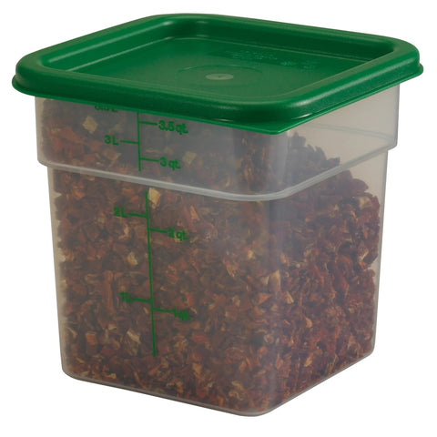 Cambro 8SFSPP190 CamSquares Classic 8 Qt. Translucent Square Polypropylene Food Storage Container