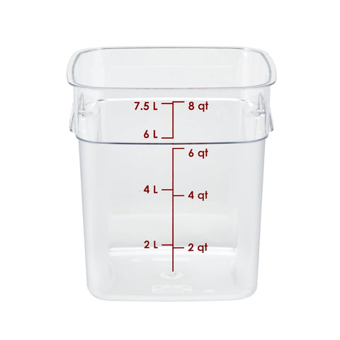 Cambro 8SFSPROCW135 CamSquare FreshPro 8 Qt. Clear Square Polycarbonate Food Storage Container
